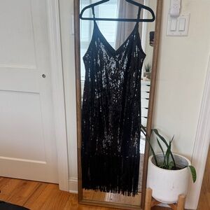 Boohoo Plus Black Sequin Midi Dress